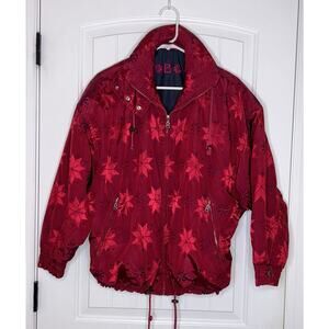 Bogner Women's One piece Ski Suit Red and Black Size 6 Snowflake